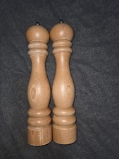 Large Table Top Salt and Pepper Grinder Pair Wooden Pepper Mill Set