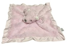 SUKI Hug A Boo Girls Baby Pink Teddy Stripe Comforter Blanket Soother Puppet Toy