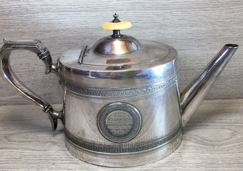 Antique silver plated teapot - antique,