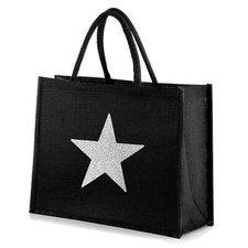 Large Jute Hessian Black