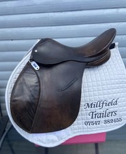 Shires General Purpose 17 Inch  Brown Wide leather Saddle 7.5 Inch  D To D