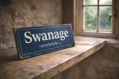 Swanage plaque sign - , vintage