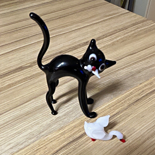 Glass black cat - glass,