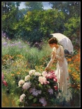 Lady Enjoying Flowers - DIY