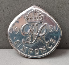 Genuine 1950 UK  Sixpence Coin