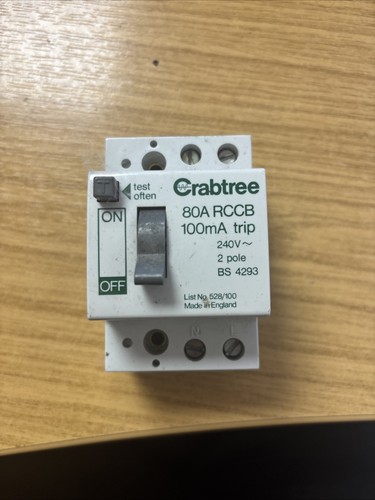 Crabtree 80a rccb 100ma - 80a,
