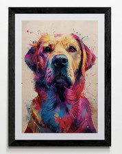Labrador Dog Framed Canvas