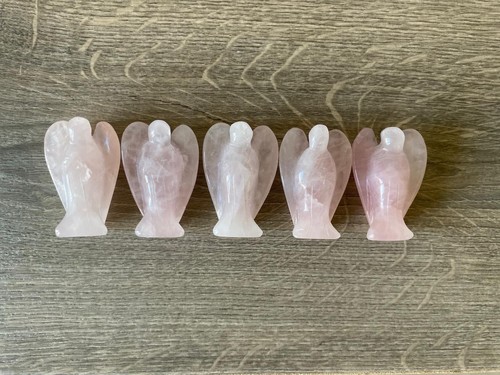 Rose quartz crystal angel - quartz,