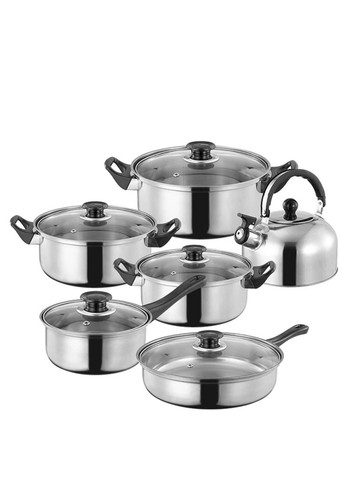 12pc stainless steel pan set - 12pc,