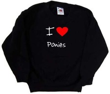 I Love Heart Ponies Kids Sweatshirt