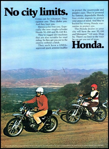 1972 honda 250 12k - xl-250, sl-12k