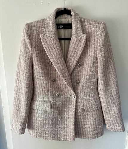 Zara pink tweed double - zara,