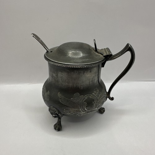 Antique pewter mustard - antique,