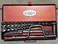 Britool 140A ½" Drive Socket Set, Complete 28 Piece England AF & Whitworth 