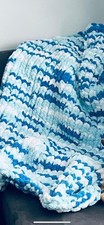  Weighted Blanket Handmade/Crochet  Extra Large,Blue Mixed Colours 55/70 Inches 