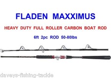FLADEN MAXXIMUS HEAVY DUTY CARBON BOAT ROD FULL ROLLER EYES & TIP SEA FISHING