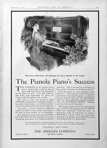 1909 the aeolian pianola - 1909, ad