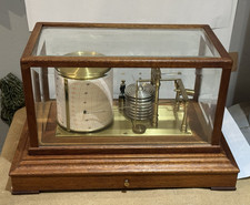 Vintage O Comittee & Son Barograph With Drawer And Charts In Good Working Order