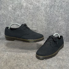 Dr Martens 1461 Gizelle Shoes Size UK 8 Black Waffle Corduroy Canvas Lightweight