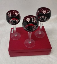 Bohemian ruby red goblet - goblet, cut