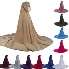 Islam Long Prayer Scarf Hijab Amira Khimar Muslim Women Ice Print Cap Stole