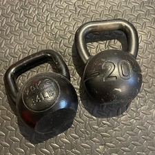 Pair 20KG Kettlebells, Cast Iron, Made In UK