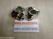 VESPA LAMBRETTA CRASH BAR MIRROR STEM CHROME BRACKETS 2 PACK FITS CRASH BARS