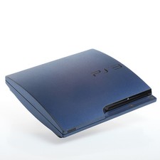 Brushed blue PS3 slim Textured Skins -Full Body Wrap- decal sticker cover 