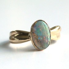 Vintage 9ct Gold Black Opal