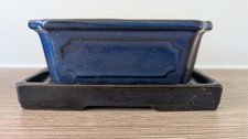 Blue glazed octagonal ceramic - glazed,