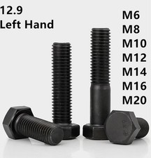 Black 12.9 Steel Hexagon Head Screws Left Hand Thread M6 M8 M10 M12 M14-M20