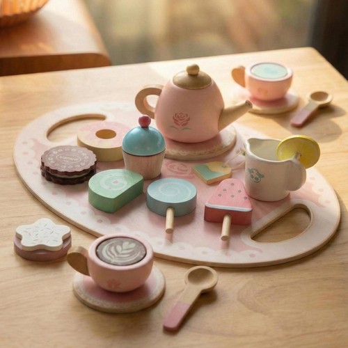 Montessori wooden tea - tea, pink