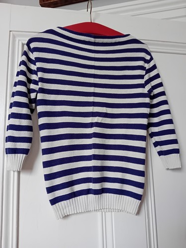 Cotton navy and white striped - navy,