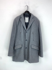 Odermark Overcoat Grey Wool Blend Button Fastening Long Sleeve Collared Size 44
