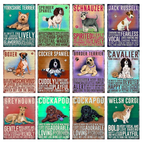 Dogs retro metal - dogs, signs/plaques