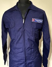 Triumph B Motorcycle Badged Zip Front Navy Overalls Size XXL 49-52 Inch Chest