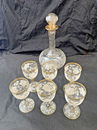 Antique wine glass decanter - antique,