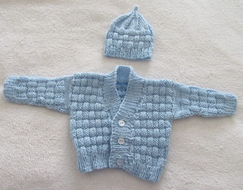 Hand knitted patterned