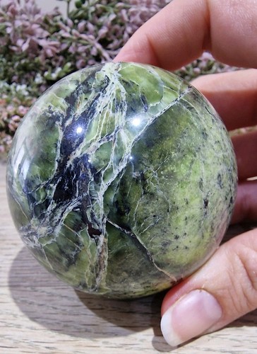 Serpentine crystal sphere 426g - crystal,