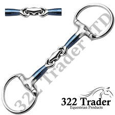 Eggbutt French Link Snaffle with Lozenge - Stainless Steel - Blue Sweet Iron
