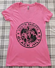 Next Level Apparel Womens Pink Short Sleeve Top Size Medium South Dakota Black H
