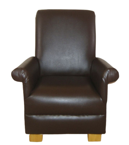 Dark brown faux leather - dark,