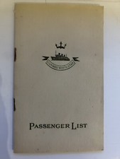 White Star Passenger list 1938