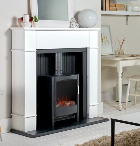 Electric stove fire - electric, white