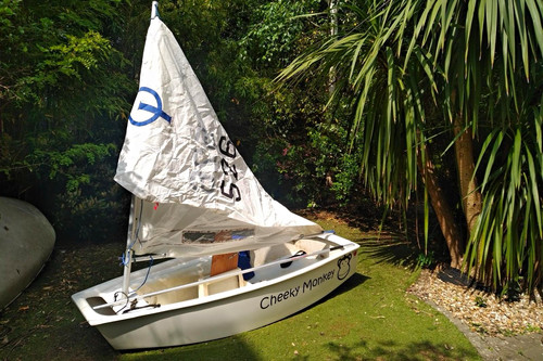 Optimist sailing dinghy with - sailing,
