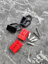50 amps  ANDERSON PLUG CABLE TERMINAL BATTERY POWER CONNECTOR RED with caps