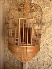 Wood Single Bird Cage Brown