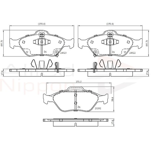 Brake pads set - set, for