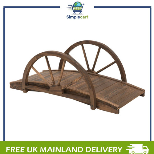 Wooden garden bridge arc - garden,