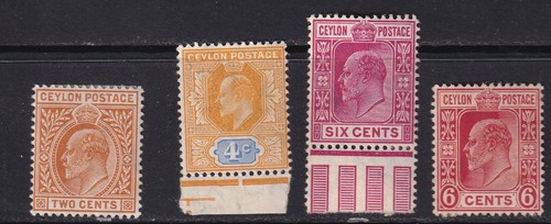 Ceylon stamps 1904 1908 - ceylon,